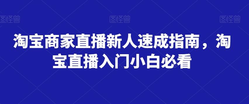 淘宝商家直播新人速成指南，淘宝直播入门小白必看-卿云社