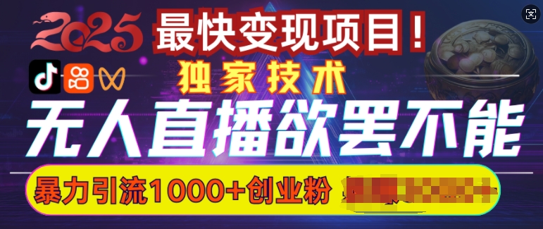 欲罢不能的无人直播引流，超暴力日引流1000+高质量精准创业粉-卿云社