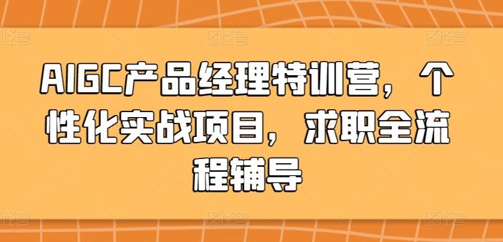 AIGC产品经理特训营，个性化实战项目，求职全流程辅导-卿云社