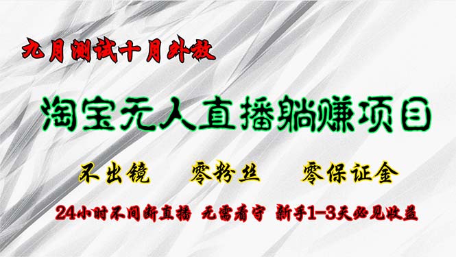 淘宝无人直播最新玩法，九月测试十月外放，不出镜零粉丝零保证金，24小…-卿云社