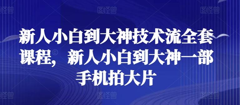 新人小白到大神技术流全套课程，新人小白到大神一部手机拍大片-卿云社