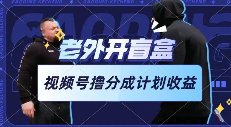 老外开盲盒视频，撸视频号分成计划收益，每天只需一小时，新手小白轻松上手【揭秘】-卿云社