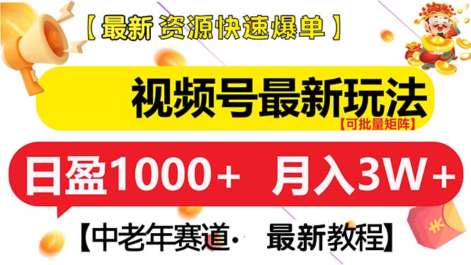 视频号最新玩法 中老年赛道 月入3W+-卿云社