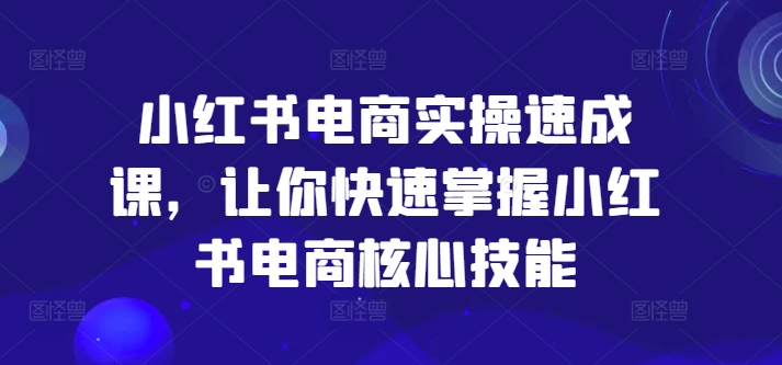 小红书电商实操速成课，让你快速掌握小红书电商核心技能-卿云社