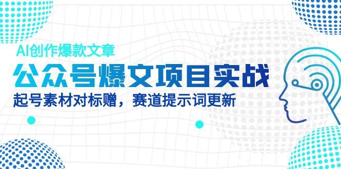 公众号爆文项目实战，AI创作爆款文章，起号素材对标赠(附赛道AI提示词-卿云社