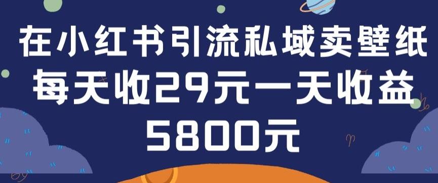在小红书引流私域卖壁纸每张29元单日最高卖出200张(0-1搭建教程)【揭秘】-卿云社