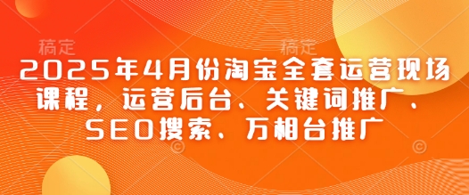 2025年4月份淘宝全套运营现场课程，运营后台、关键词推广、SEO搜索、万相台推广-卿云社