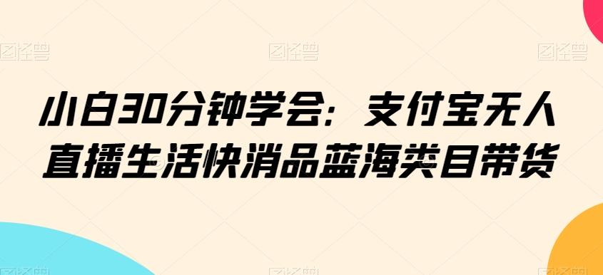 小白30分钟学会：支付宝无人直播生活快消品蓝海类目带货【揭秘】-卿云社