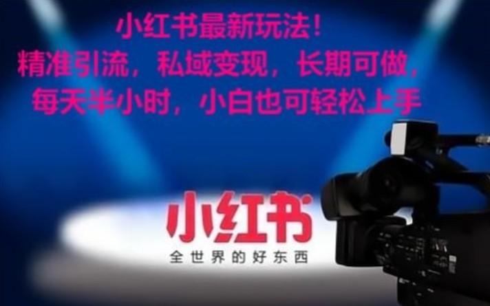 小红书最新玩法！精准引流，私域变现，长期可做，每天半小时，小白也可轻松上手-卿云社