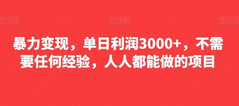 暴力变现，单日利润3000+，不需要任何经验，人人都能做的项目-卿云社