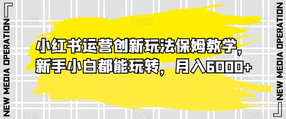 小红书运营创新玩法保姆教学，新手小白都能玩转，月入6000+【揭秘】-卿云社