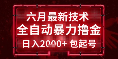 六月最新技术全自动暴力撸金，稳定日入2k+包起号，长期稳定【揭秘】-卿云社