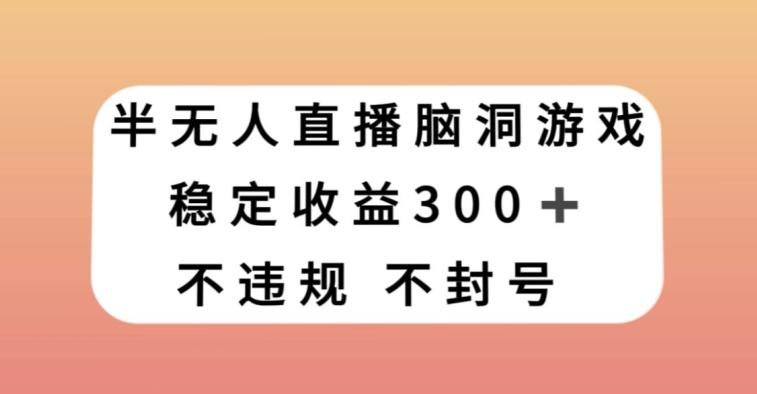 半无人直播脑洞小游戏，每天收入300+，保姆式教学小白轻松上手【揭秘】-卿云社
