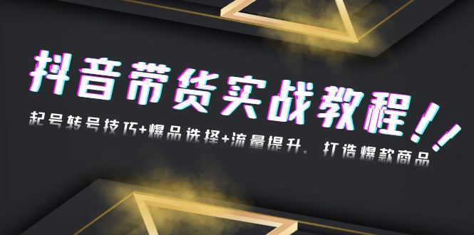 抖音带货实战教程：起号转号技巧+爆品选择+流量提升，打造爆款商品-卿云社
