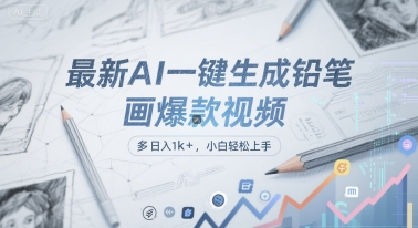 最新AI一键生成铅笔画爆款视频，多平台分发，日 入1k+，小白轻松上手【揭秘】-卿云社