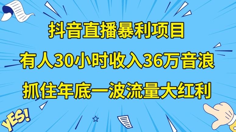 抖音直播暴利项目，有人30小时收入36万音浪，公司宣传片年会视频制作，抓住年底一波流量大红利【揭秘】-卿云社