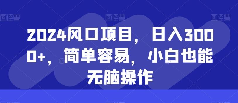 2024风口项目，日入3000+，简单容易，小白也能无脑操作-卿云社