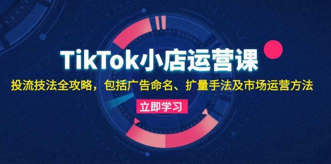 TikTok小店运营课：投流技法全攻略，包括广告命名 扩量手法及市场运营方法-卿云社