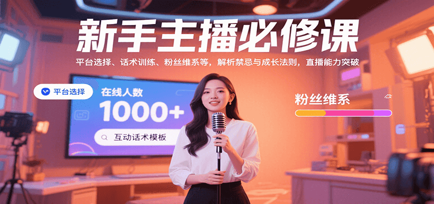 新手主播必修课：平台选择、话术训练、粉丝维系等，解析禁忌与成长法则，突破直播能力-卿云社