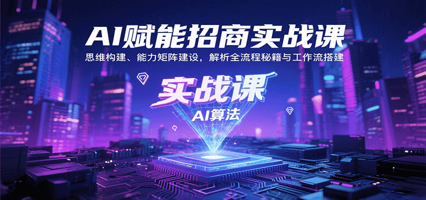AI赋能招商实战课：思维构建、能力矩阵建设，解析全流程秘籍与工作流搭建-卿云社