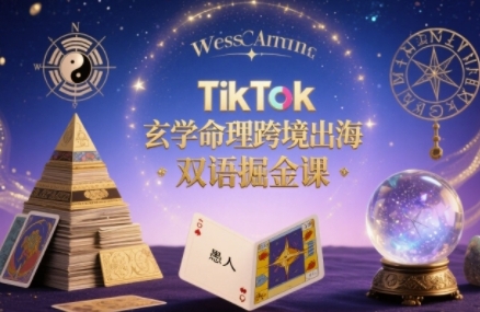 TikTok玄学命理跨境出海双语掘金课，手把手教你用命理知识精准直击海外用户痛点-卿云社