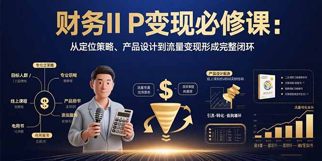 财务IP变现必修课：从定位策略、产品设计到流量变现形成完整闭环-卿云社