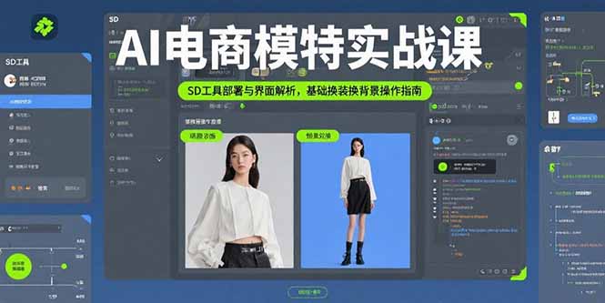 AI电商模特实战课，SD工具部署与界面解析，基础换装换背景操作指南-卿云社