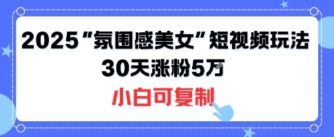 不露脸也能火！2025“氛围感美女”短视频玩法，30天涨粉5W小白可复制-卿云社