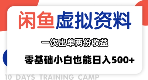 闲鱼虚拟资料新变现玩法，信息差项目，一次出单两份收益，无需囤货，可批量矩阵，零基础小白也能日入多张-卿云社