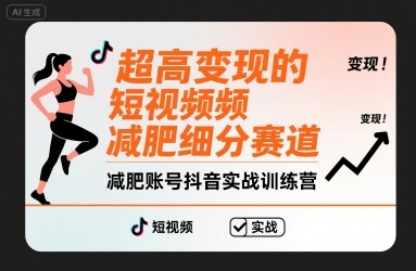 超高变现的短视频减肥细分赛道，减肥账号抖音实战训练营-卿云社