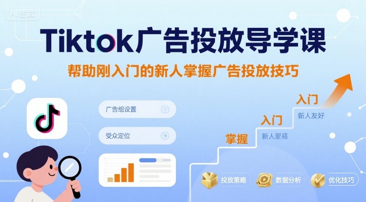 Tiktok广告投放导学课，帮助刚入门的新人掌握广告投放技巧-卿云社