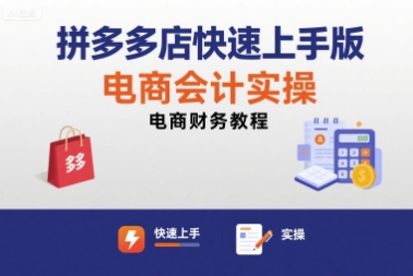 拼多多店快速上手版电商会计实操-电商财务教程-卿云社