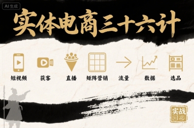 实体电商三十六计，短视频-获客-直播-矩阵营销-流量-数据-选品-卿云社