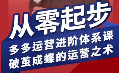 拼多多运营进阶系统课，从零起步，多多运营进阶体系课，破茧成蝶的运营之术-卿云社