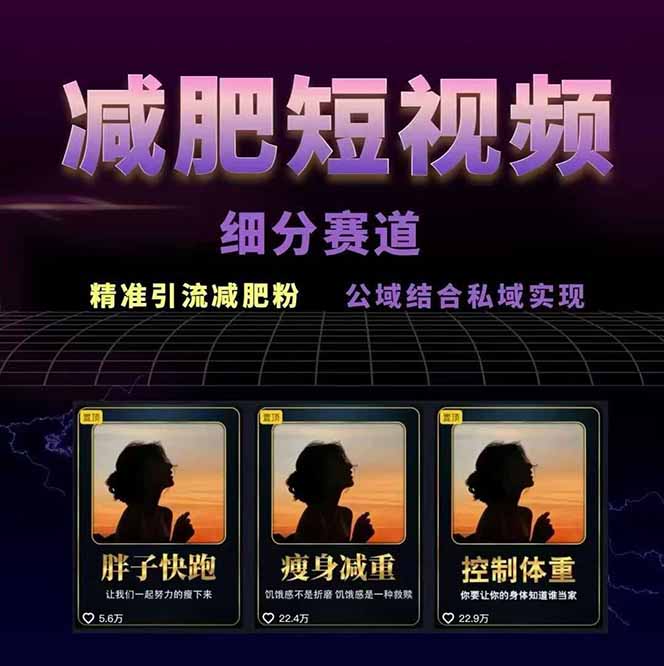 图片[1]-减肥短视频赛道运营课：素材准备-视频制作-引流变现全流程 (附素材-卿云社