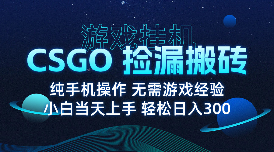 8月最新游戏搬砖，CSGO纯挂机，不需要玩游戏，实现真挂机，月入1W+-卿云社