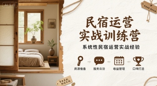 民宿运营实战训练营，系统性民宿运营实战经验-卿云社
