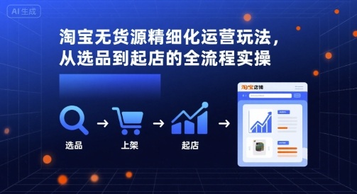 淘宝无货源精细化运营玩法，从选品到起店的全流程实操-卿云社