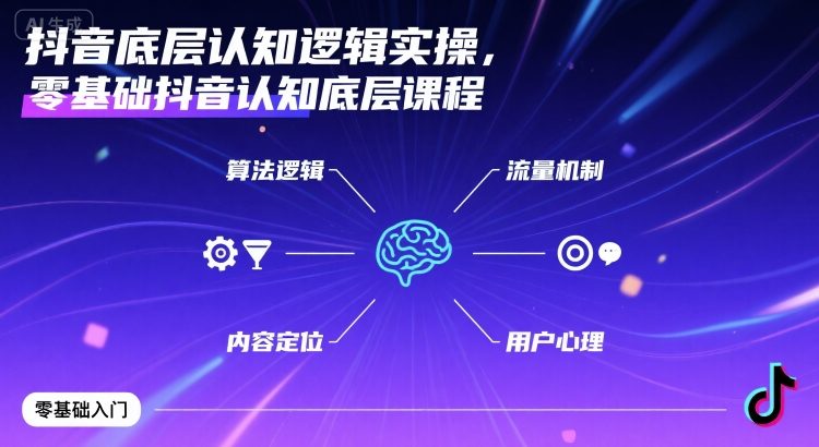 抖音底层认知逻辑实操，零基础抖音认知底层课程-卿云社