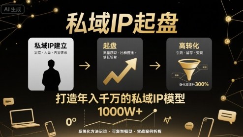 私域IP起盘，私域ip建立、起盘、高转化，打造年入千万的私域ip模型-卿云社