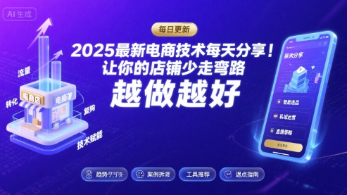 2025最新电商技术每天分享，让你的店铺少走弯路，越做越好(更新8月)-卿云社