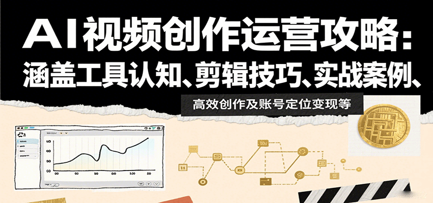 AI视频创作运营攻略：涵盖工具认知、剪辑技巧、实战案例、高效创作及账号定位变现等-卿云社
