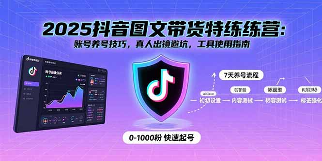 2025抖音图文带货特练营：账号养号技巧，真人出镜避坑，工具使用指南-卿云社