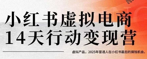 小红书虚拟电商14天变现训练营，虚拟产品，2025年普通人在小红书最后的搞钱机会(更新)-卿云社