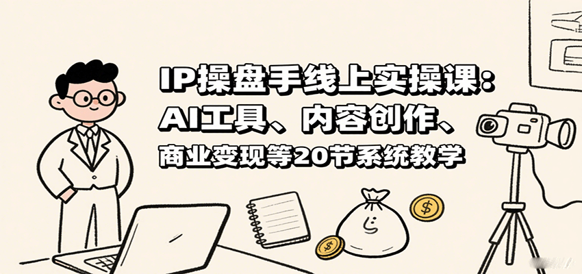 IP操盘手线上实操课：AI工具、内容创作、商业变现等20节系统教学-卿云社