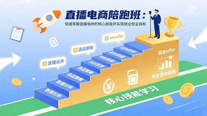 直播电商陪跑班：快速掌握直播电商的核心技能并实现就业/创业目标-卿云社