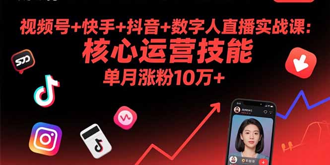 视频号+快手+抖音+数字人直播实战课(9月-卿云社