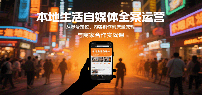 本地生活自媒体全案运营，从账号定位、内容创作到流量变现与商家合作实战课-卿云社