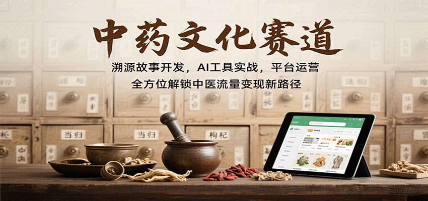 中药文化赛道：溯源故事开发，AI工具实战，平台运营，全方位解锁中医流量变现新路径-卿云社