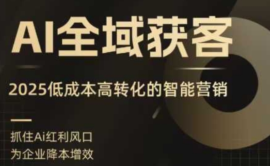 AI全域获客实训营，2025低成本高转化的智能营销，精准找客，高效营销-卿云社